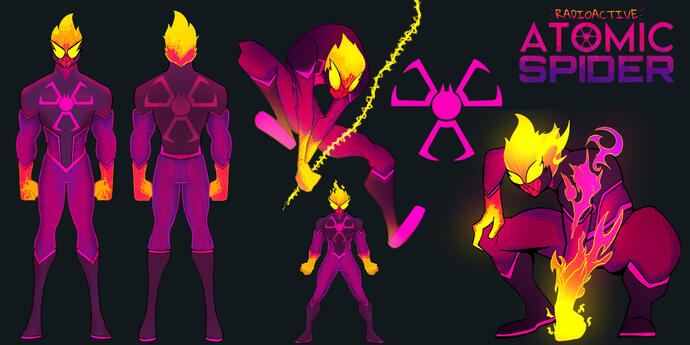 Atomic Spider Character Reference Sheet